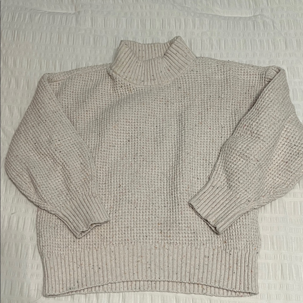Girls Cozy Cream Turtleneck Sweater